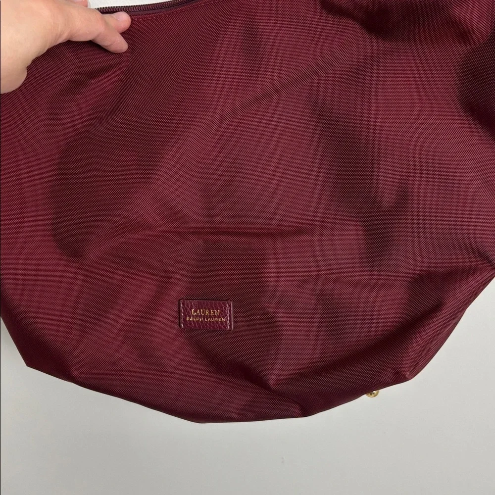 Lauren Ralph Lauren Deep Red Hobo Shoulder Bag - Medium Size